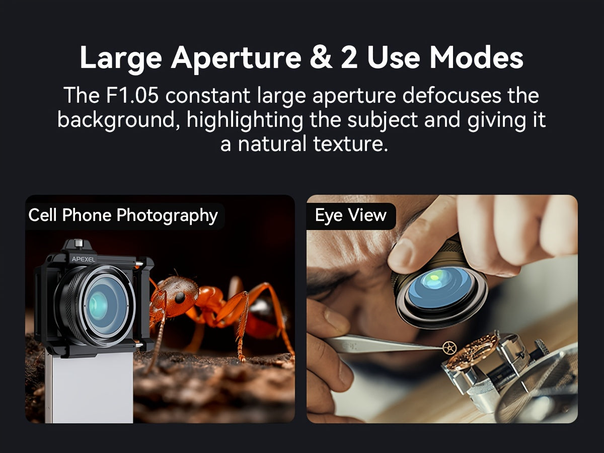 APEXEL Professional HD Macro Lens for Smartphones, 10-20X Zoom, Aluminum Alloy, Compatible with Most Smartphones, Portable Mobile Phone Photography Accessory, Ideal Gift for Macro Photography Enthusiasts