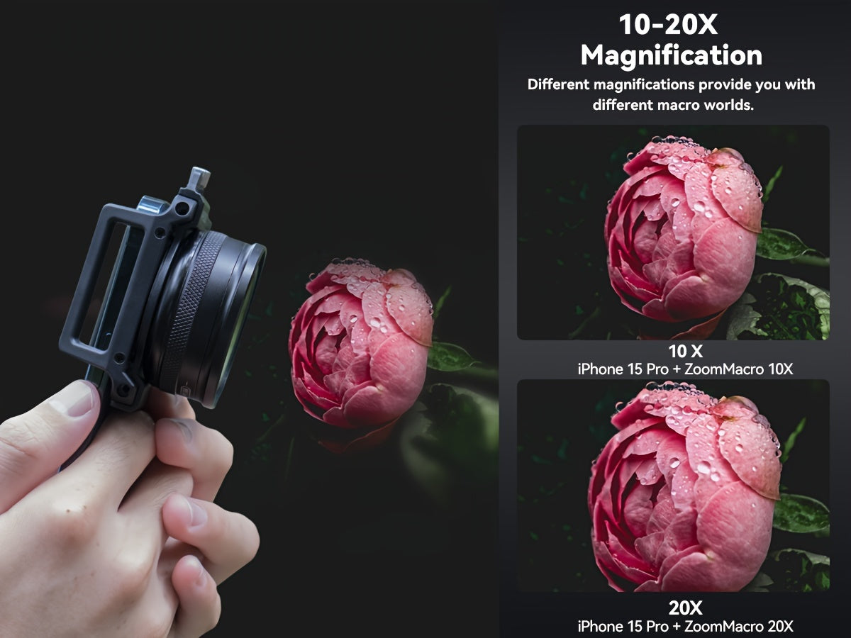 APEXEL Professional HD Macro Lens for Smartphones, 10-20X Zoom, Aluminum Alloy, Compatible with Most Smartphones, Portable Mobile Phone Photography Accessory, Ideal Gift for Macro Photography Enthusiasts