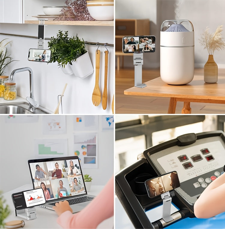 Magnetic Phone Holder, Foldable & Rotating, ABS Plastic, Portable Desktop Stand for Travel, Non-Waterproof, Ideal for Bedstand or Desk Use