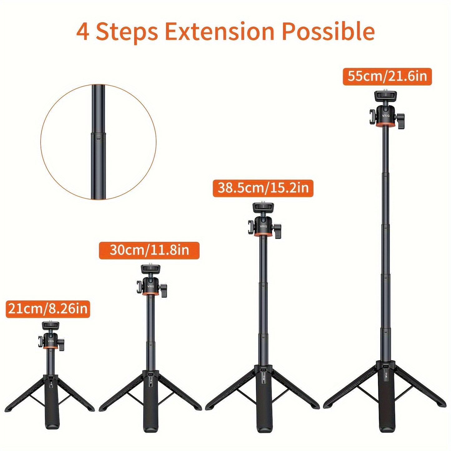 Mini Camera Gimbal Tripod Handheld Photography SLR Micro Single Live Vlog Shoot Small Portable Extension Selfie Stick Desktop Mobile Phone Bracket