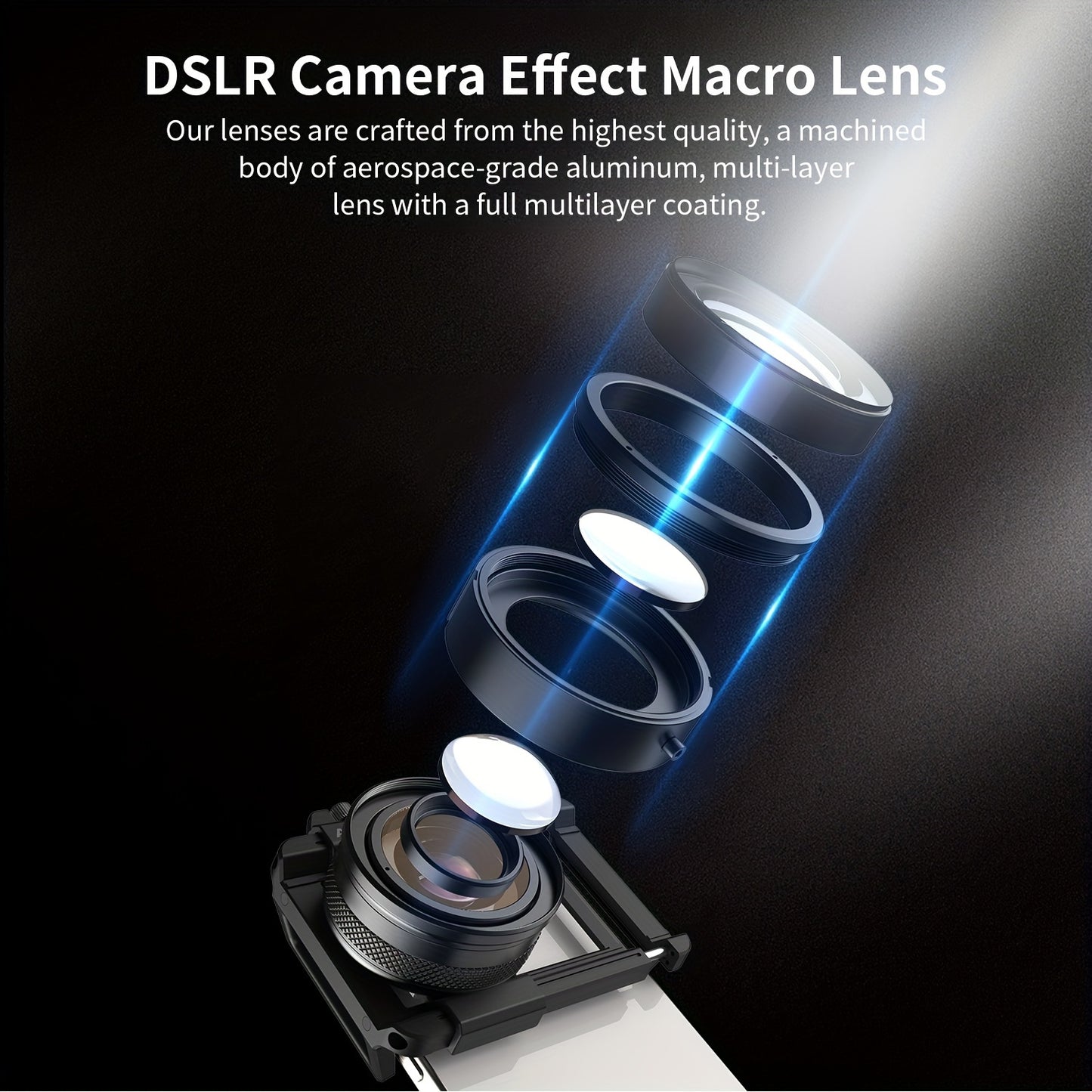 APEXEL Professional HD Macro Lens for Smartphones, 10-20X Zoom, Aluminum Alloy, Compatible with Most Smartphones, Portable Mobile Phone Photography Accessory, Ideal Gift for Macro Photography Enthusiasts