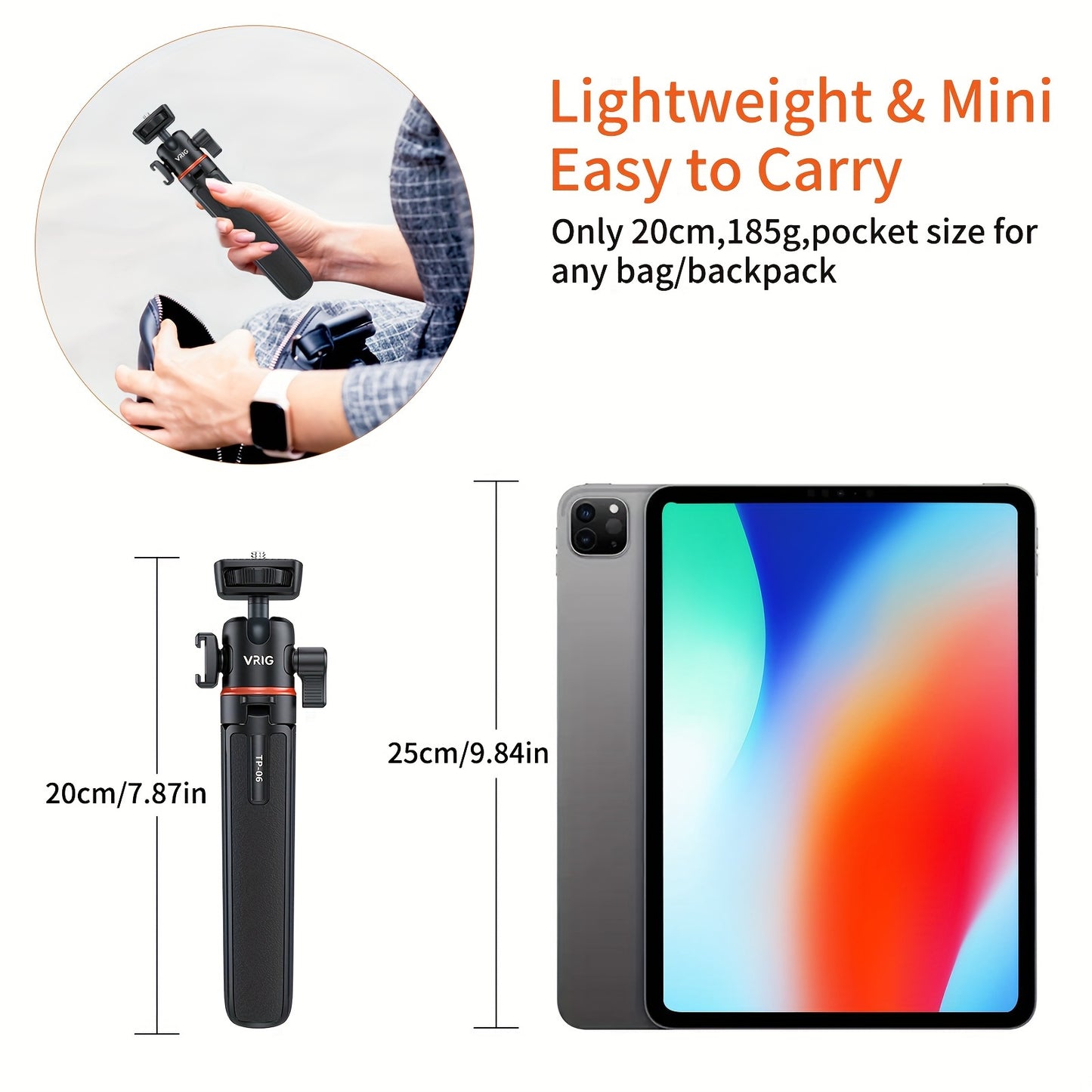 Mini Camera Gimbal Tripod Handheld Photography SLR Micro Single Live Vlog Shoot Small Portable Extension Selfie Stick Desktop Mobile Phone Bracket