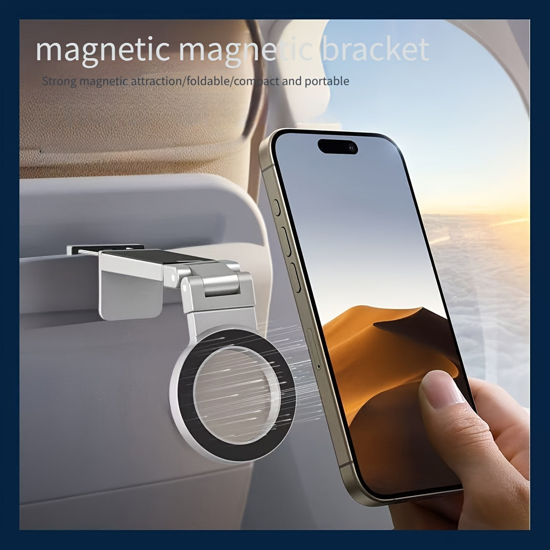 Magnetic Phone Holder, Foldable & Rotating, ABS Plastic, Portable Desktop Stand for Travel, Non-Waterproof, Ideal for Bedstand or Desk Use