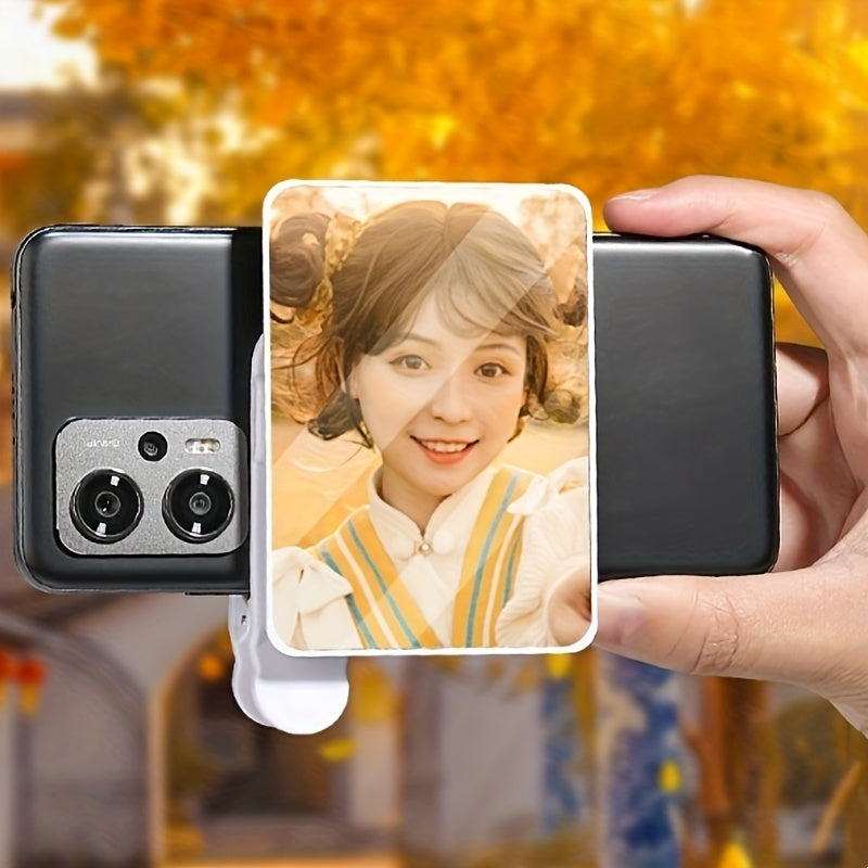 Portable Vlog Selfie Mirror - Multifunctional Rear View Selfie Mirror + Reflection Sky Realm 2-in-1 - Perfect Back View Photo, Glass Material, Easy to Carry and Use, Fixed on Phone'S Mirror, Perfect for Selfie Observatio