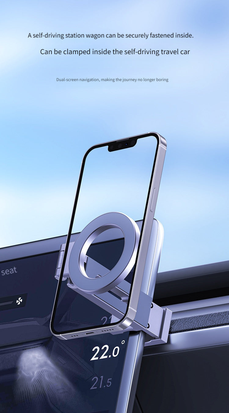 Magnetic Phone Holder, Foldable & Rotating, ABS Plastic, Portable Desktop Stand for Travel, Non-Waterproof, Ideal for Bedstand or Desk Use