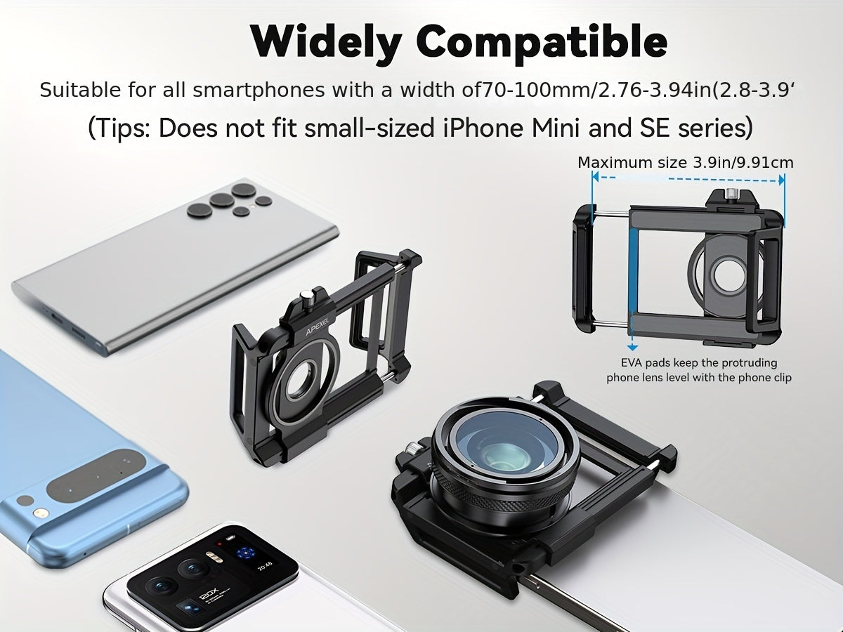 APEXEL Professional HD Macro Lens for Smartphones, 10-20X Zoom, Aluminum Alloy, Compatible with Most Smartphones, Portable Mobile Phone Photography Accessory, Ideal Gift for Macro Photography Enthusiasts