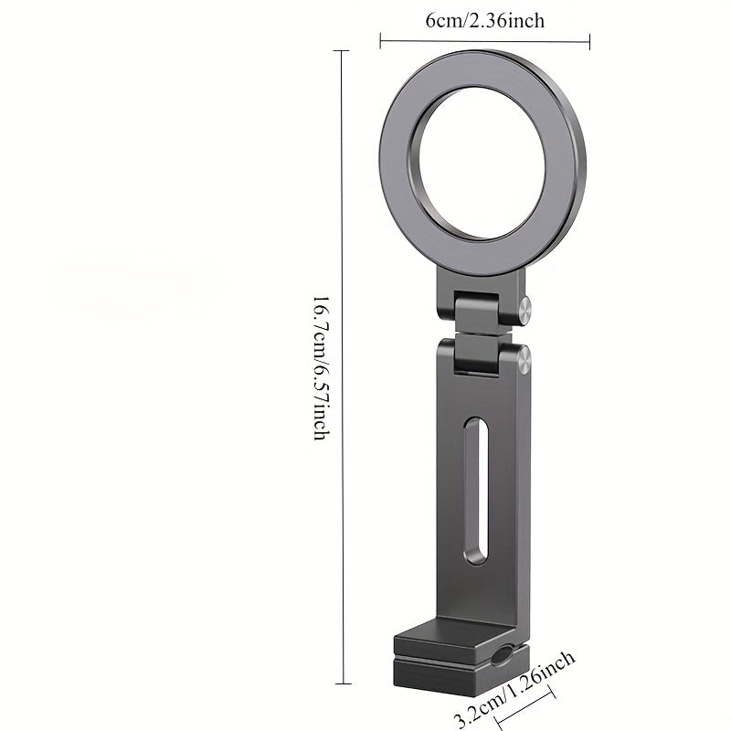 Magnetic Phone Holder, Foldable & Rotating, ABS Plastic, Portable Desktop Stand for Travel, Non-Waterproof, Ideal for Bedstand or Desk Use